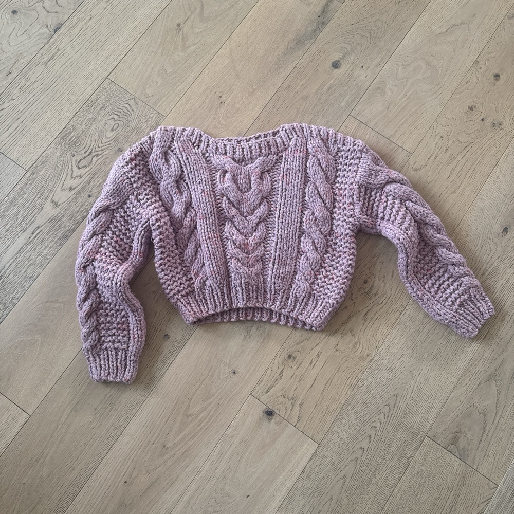 Free People Lavender Cable Knit Sweater